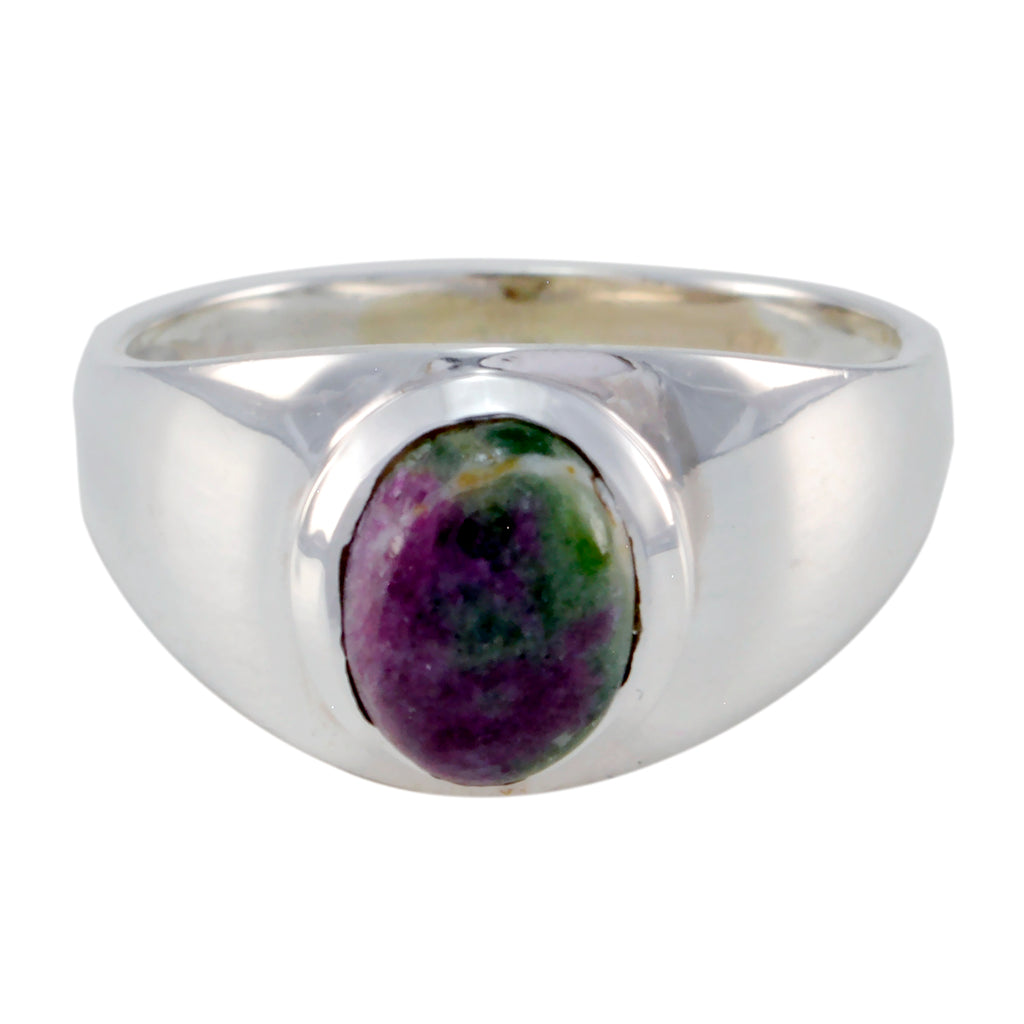 Ruby Zoisite Solitaire Egyptian Silver Red Gemstones Minimal Ethnic Ring Jewellery