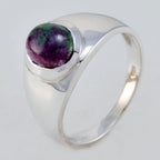 Ruby Zoisite Solitaire Egyptian Silver Red Gemstones Minimal Ethnic Ring Jewellery