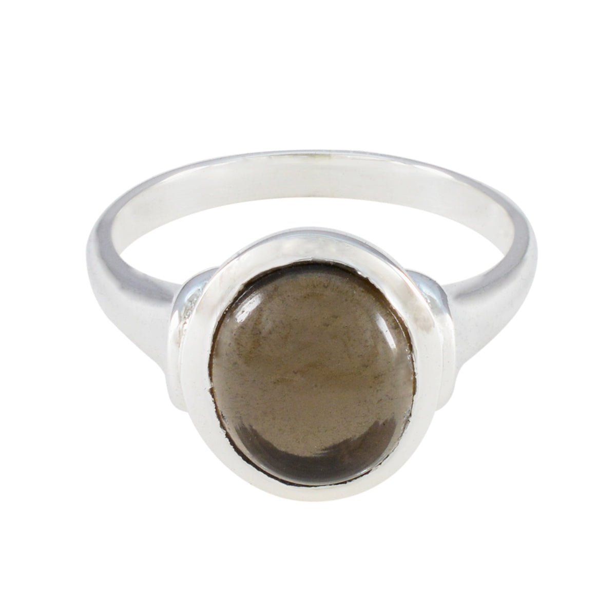 Smoky Quartz Solitaire German Silver Brown Gemstones Minimal Artisan Ring Jewelry Image principale du produit