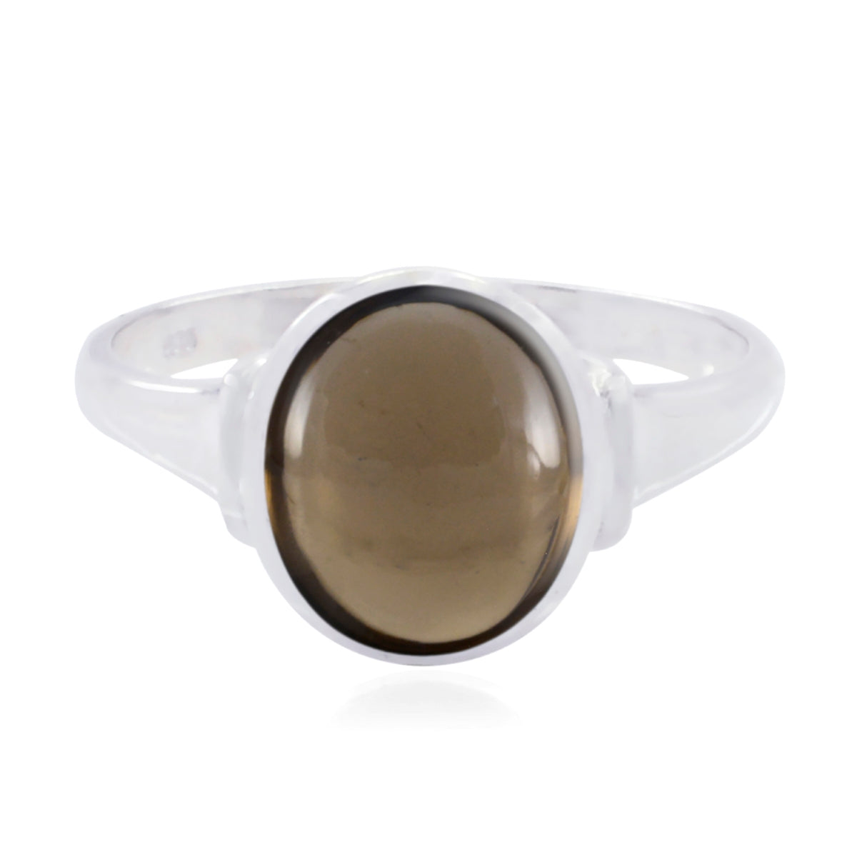 Smoky Quartz Solitaire German Silver Brown Gemstones Minimal Artisan Ring Jewelry
