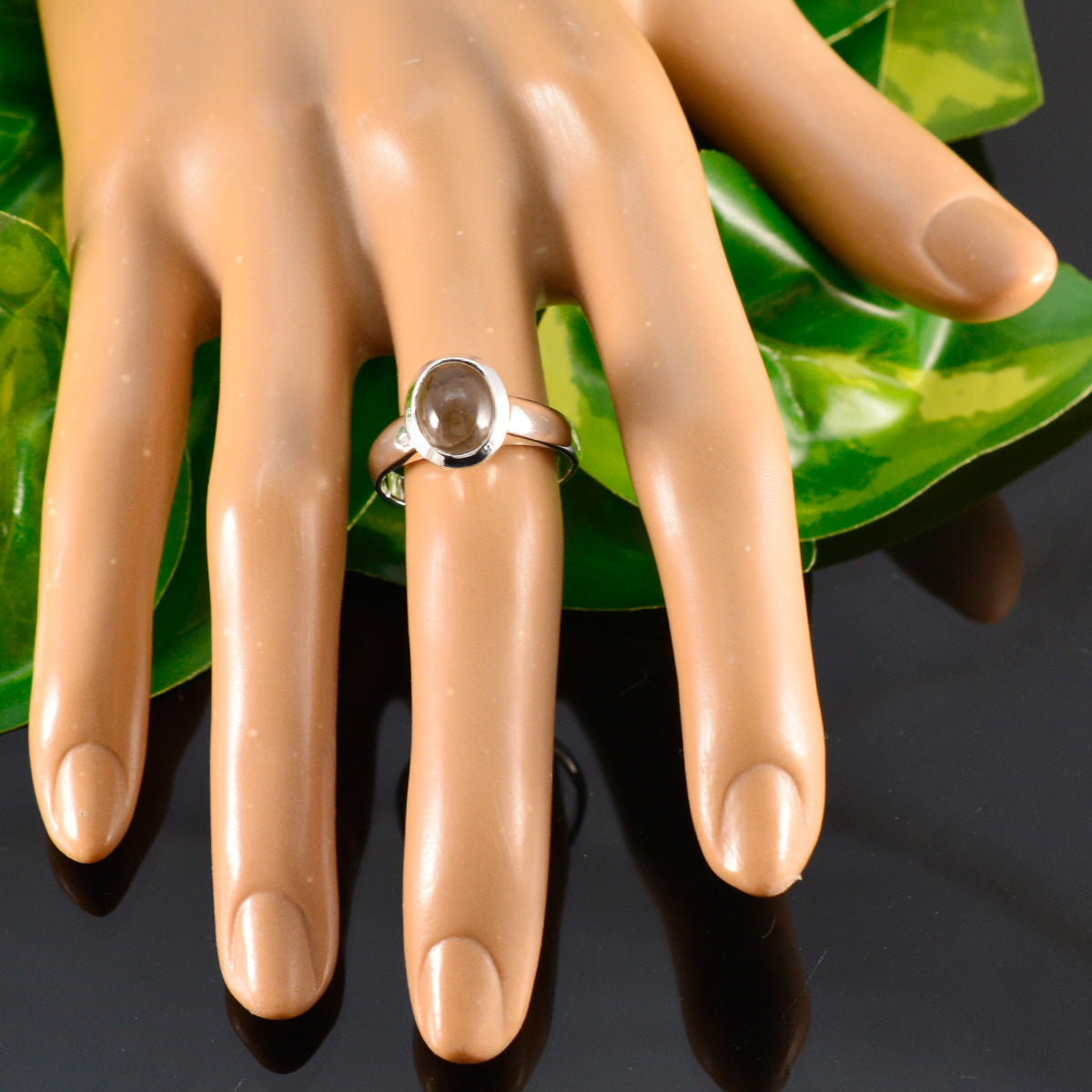 Smoky Quartz Solitaire Moroccan Sterling Silver Brown Gemstone Classic Luxurious Ring Jewellery