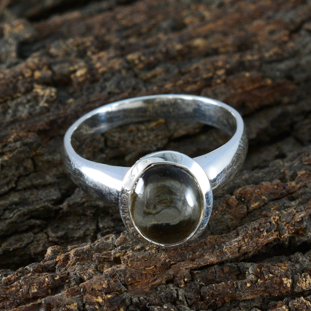 Smoky Quartz Solitaire Moroccan Sterling Silver Brown Gemstone Classic Luxurious Ring Jewellery
