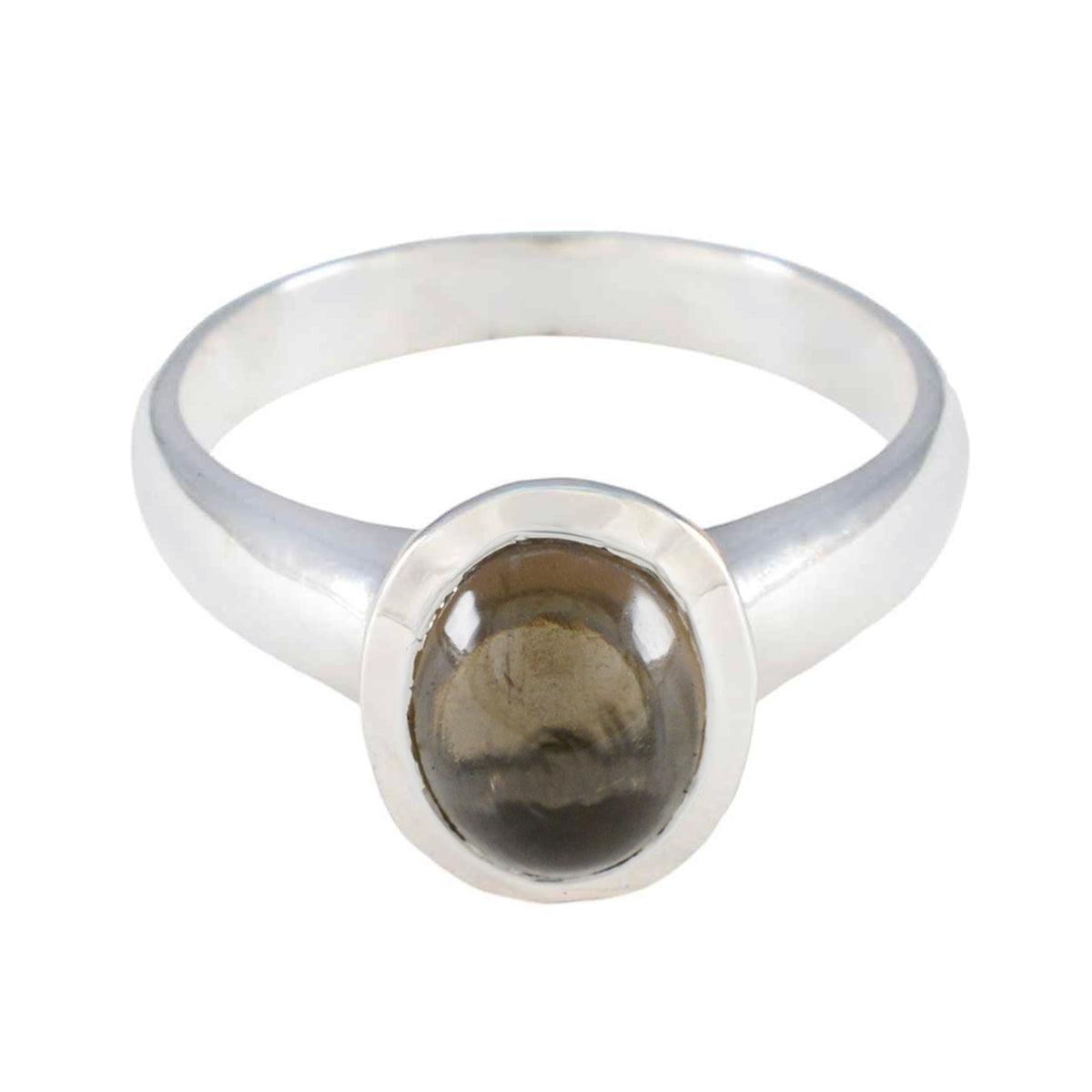 Smoky Quartz Solitaire Moroccan Sterling Silver Brown Gemstone Classic Luxurious Ring Jewellery