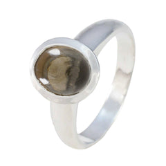 Smoky Quartz Solitaire Moroccan Sterling Silver Brown Gemstone Classic Luxurious Ring Jewellery
