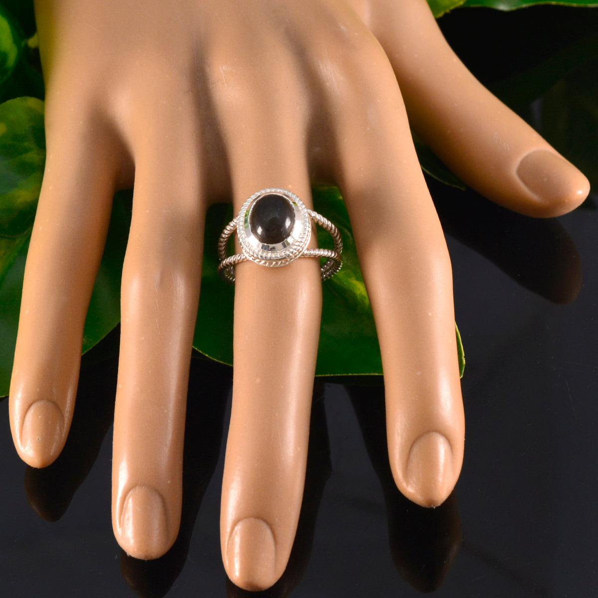 Smoky Quartz Solitaire Latin American Sterling Silver Brown Gemstone Classic Rope Wire Ring Jewelry