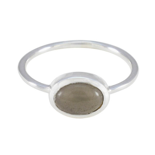 Smoky Quartz Solitaire Korean 92.5 Silver Brown Gemstone Elegant  Graceful Ring Jewelry