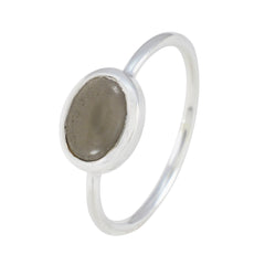 Smoky Quartz Solitaire Korean 92.5 Silver Brown Gemstone Elegant  Graceful Ring Jewelry