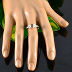 Smoky Quartz Solitaire Turkish Silver Brown Gems Dainty Abstract Ring Jewelry