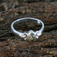 Smoky Quartz Solitaire Turkish Silver Brown Gems Dainty Abstract Ring Jewelry