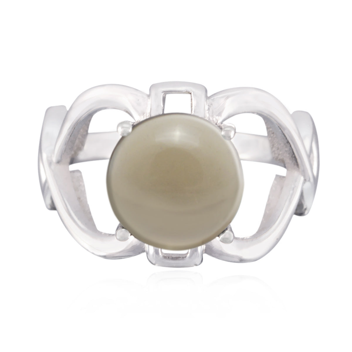 smoky quartz Solitaire German 925 Silver Brown Gems Minimal Sophisticated Ring Jewelry メイン画像