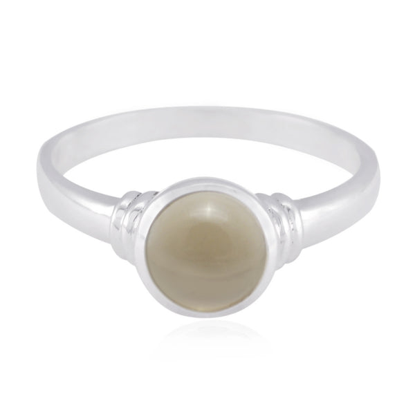 smoky quartz Solitaire African 92.5 Silver Brown Gemstone Featherlight Feminine Ring Jewelry