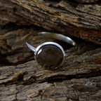 smoky quartz Solitaire French 925 Silver Brown Gemstones Tiny Glamorous Ring Jewelry