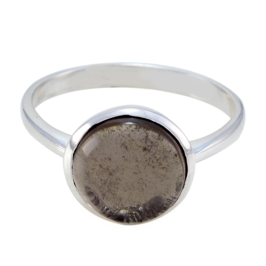 smoky quartz Solitaire French 925 Silver Brown Gemstones Tiny Glamorous Ring Jewelry