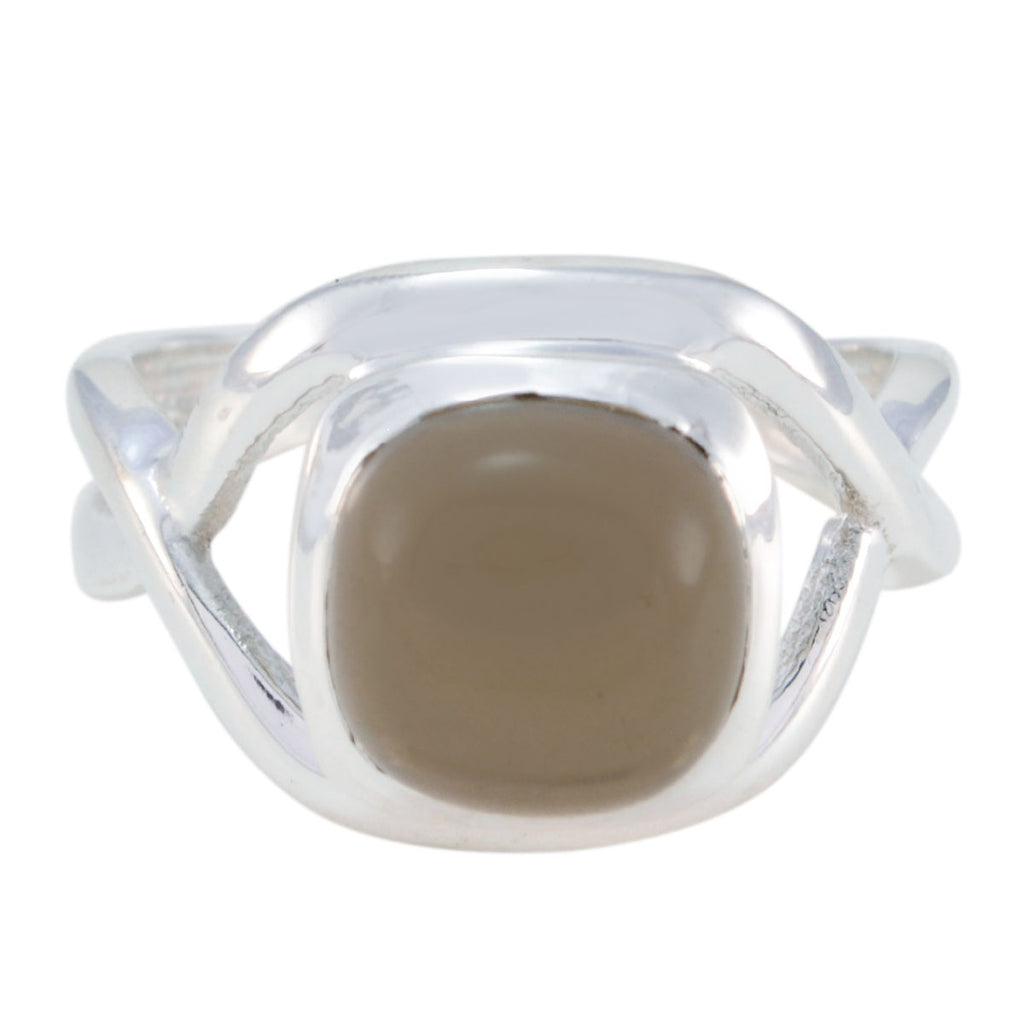 Prehnite Solitaire French 92.5 Silver Green Gemstones Minimal Trendy Ring Jewelry