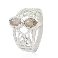 smoky quartz Toi et Moi Spanish 92.5 Silver Brown Gems Classic Filigree Ring Jewelry