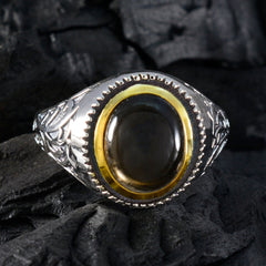 Smoky Quartz Solitaire Spanish 925 Sterling Silvers Brown Gems Eye catching Filigree Ring Jewellery