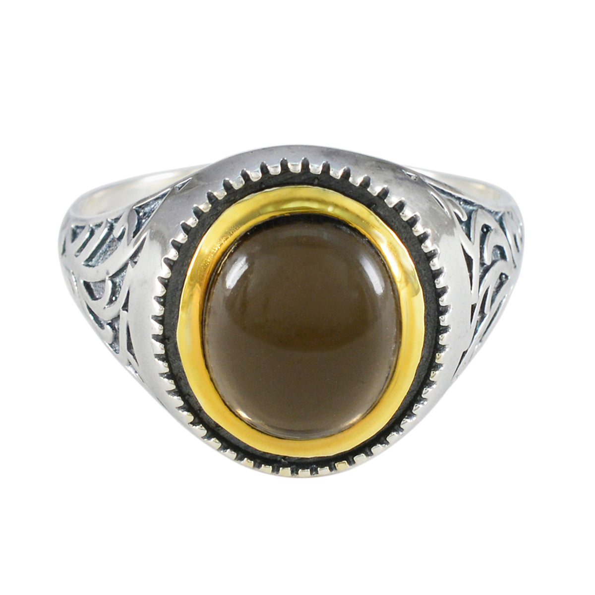 Smoky Quartz Solitaire Spanish 925 Sterling Silvers Brown Gems Eye catching Filigree Ring Jewellery Immagine principale del prodotto