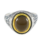 Smoky Quartz Solitaire Spanish 925 Sterling Silvers Brown Gems Eye catching Filigree Ring Jewellery