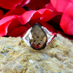 smoky quartz Solitaire Indian 92.5 Silver Brown Gemstone Minimal Engagement Ring Jewellery