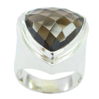 smoky quartz Solitaire Egyptian 92.5 Silver Brown Gems Chunky Cocktail Ring Jewellery