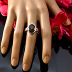 Smoky Quartz Solitaire Mexican Silver Brown Gemstone Minimal Rope Wire Ring Jewelry