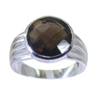 smoky quartz Solitaire Moroccan 925 Sterling Silver Brown Gemstones Classic Graceful Ring Jewellery
