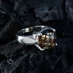 smoky quartz Solitaire Indian 925 Silver Brown Gemstone Essential  Fairytale Ring Jewellery