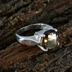 smoky quartz Solitaire Indian 925 Silver Brown Gemstone Essential  Fairytale Ring Jewellery