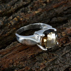 smoky quartz Solitaire Indian 925 Silver Brown Gemstone Essential  Fairytale Ring Jewellery