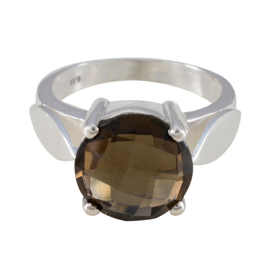 smoky quartz Solitaire Indian 925 Silver Brown Gemstone Essential  Fairytale Ring Jewellery
