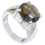 smoky quartz Solitaire Indian 925 Silver Brown Gemstone Essential  Fairytale Ring Jewellery