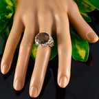 smoky quartz Solitaire Australian 92.5 Silver Brown Gems Classic Filigree Ring Jewelry