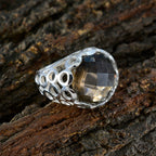 smoky quartz Solitaire Australian 92.5 Silver Brown Gems Classic Filigree Ring Jewelry