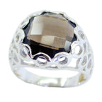 smoky quartz Solitaire Australian 92.5 Silver Brown Gems Classic Filigree Ring Jewelry