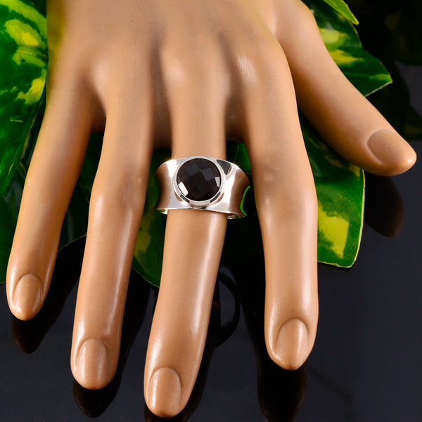 Smoky Quartz Solitaire French Silver Brown Gemstones Edgy Armor Band Jewellery