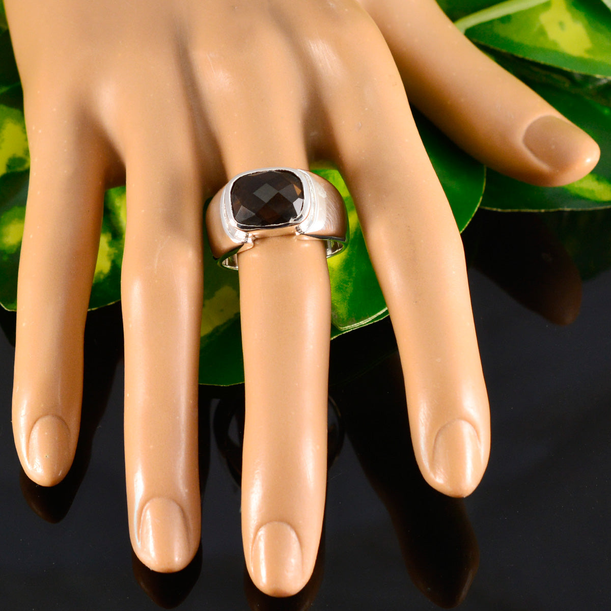 Smoky Quartz Solitaire African 925 Sterling Silver Brown Gems Essential  Modern Ring Jewelry