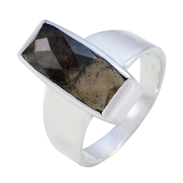 Smoky Quartz Solitaire Moroccan 92.5 Silver Brown Gemstone Eye catching Abstract Ring Jewelry