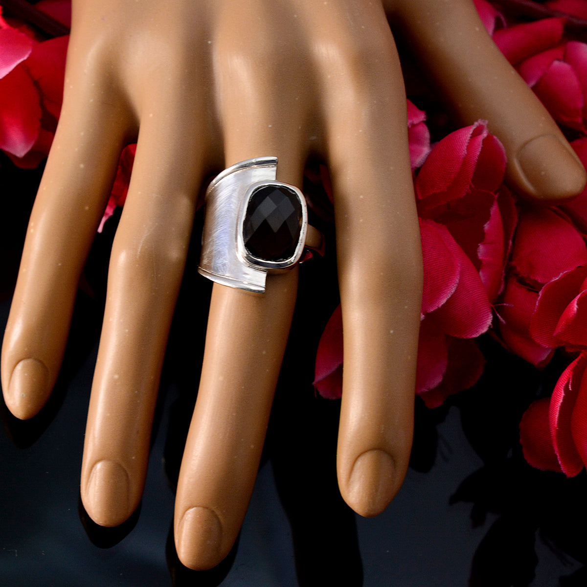 smoky quartz Solitaire African 925 Silver Brown Gemstones Versatile Armor Ring Jewellery