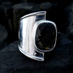 smoky quartz Solitaire African 925 Silver Brown Gemstones Versatile Armor Ring Jewellery