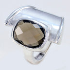 smoky quartz Solitaire African 925 Silver Brown Gemstones Versatile Armor Ring Jewellery