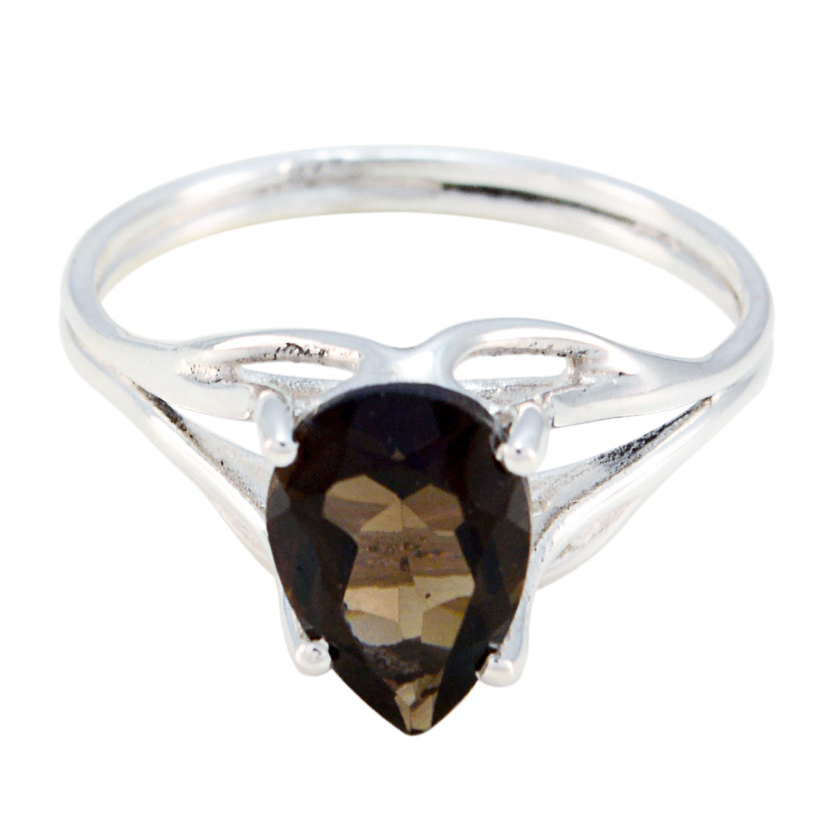 smoky quartz Solitaire Turkish Silver Brown Gems Delicate propsel Ring Jewellery Huvudsaklig produktbild