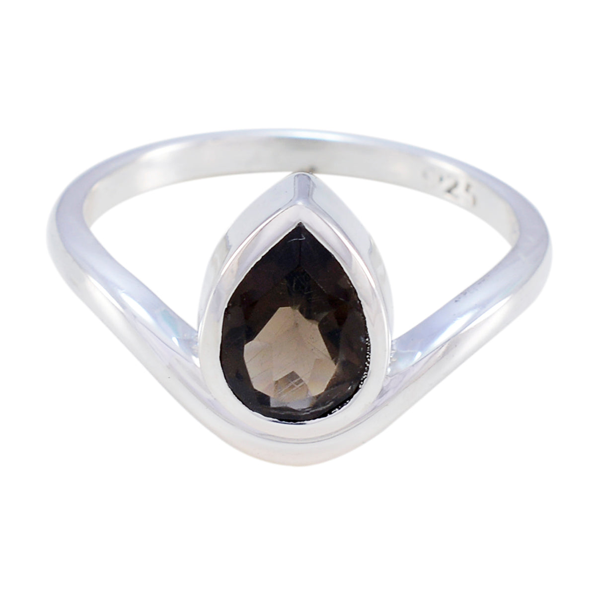 smoky quartz Solitaire French Sterling Silver Brown Gems Slim Fairytale Ring Jewellery Huvudsaklig produktbild