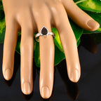 Smoky Quartz Solitaire Indian Silver Brown Gems Featherlight Graceful Ring Jewelry