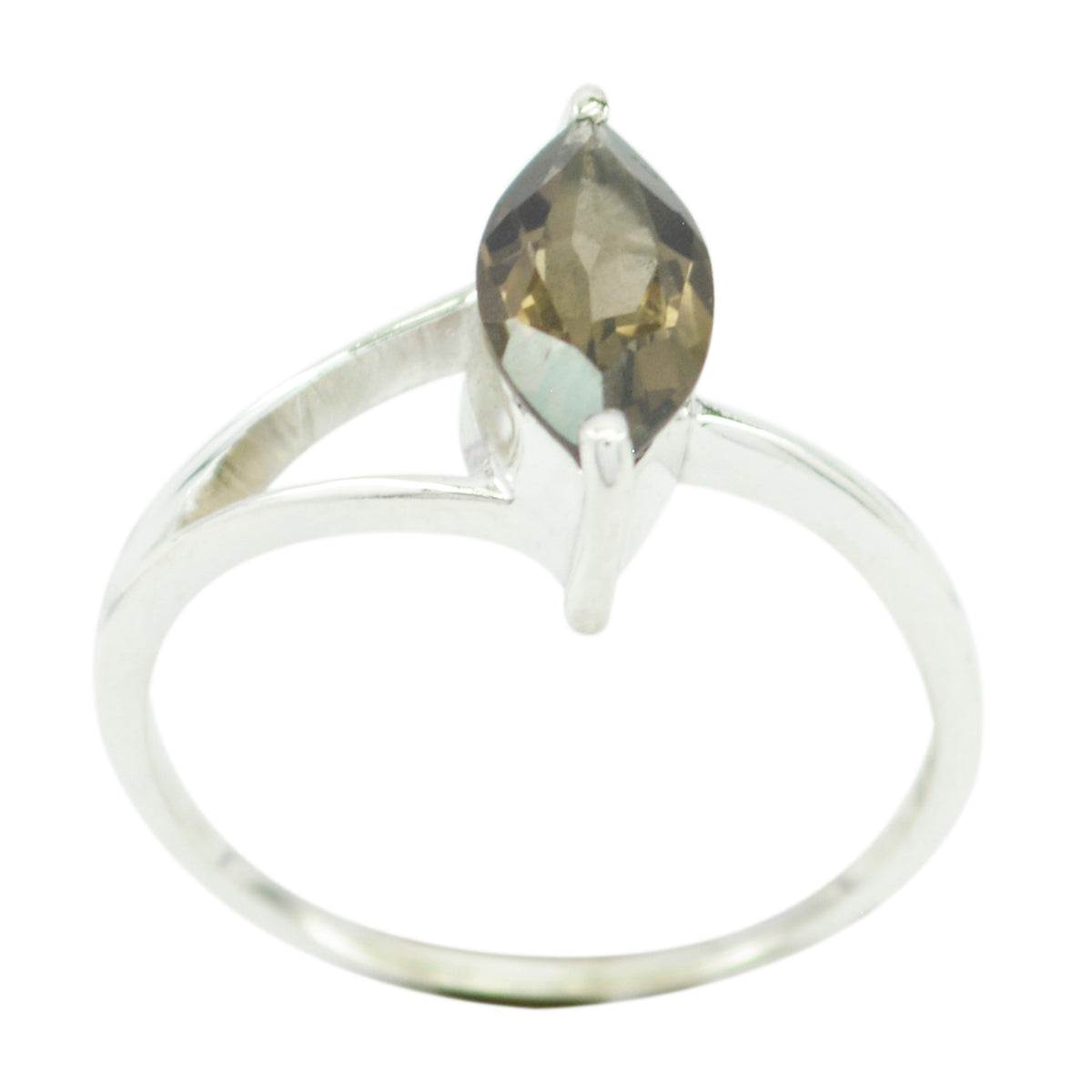 smoky quartz Solitaire American 925 Sterling Silver Brown Gems Elegant  Trendy Ring Jewellery