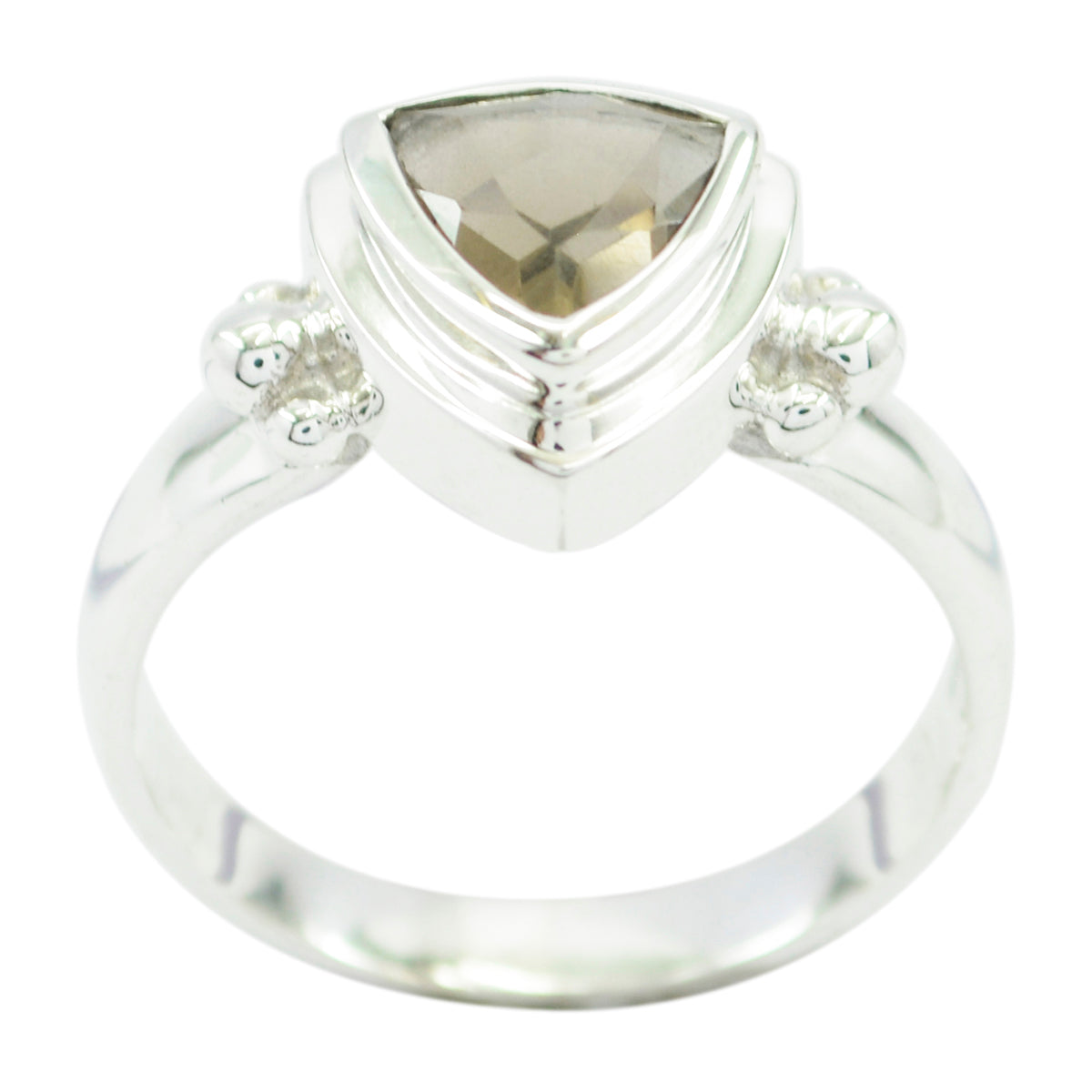 Rauchquarz Solitär Türkisch 92,5 Silber Braune Edelsteine Schmaler Heritage Ring Schmuck メイン画像