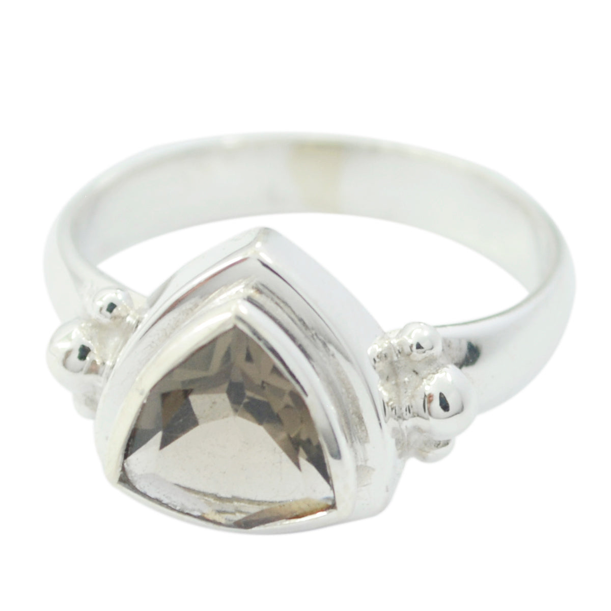 smoky quartz Solitaire Turkish 92.5 Silver Brown Gems Slim Heritage Ring Jewelry