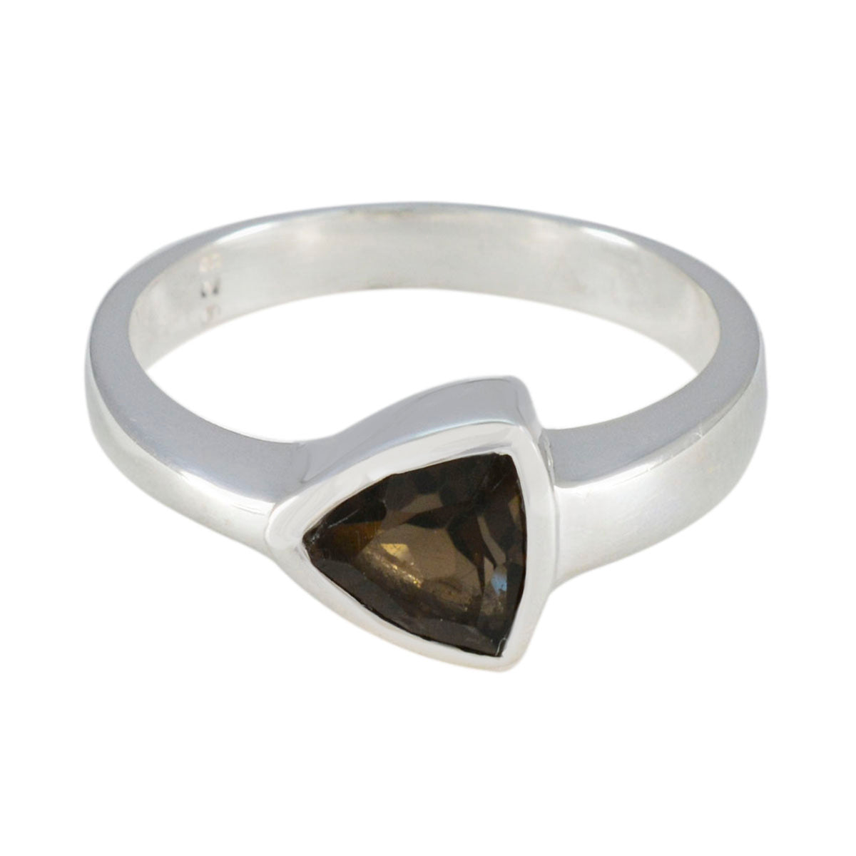 Smoky Quartz Solitaire Turkish Silver Brown Gemstones Tiny Artisan Ring Jewellery Huvudsaklig produktbild