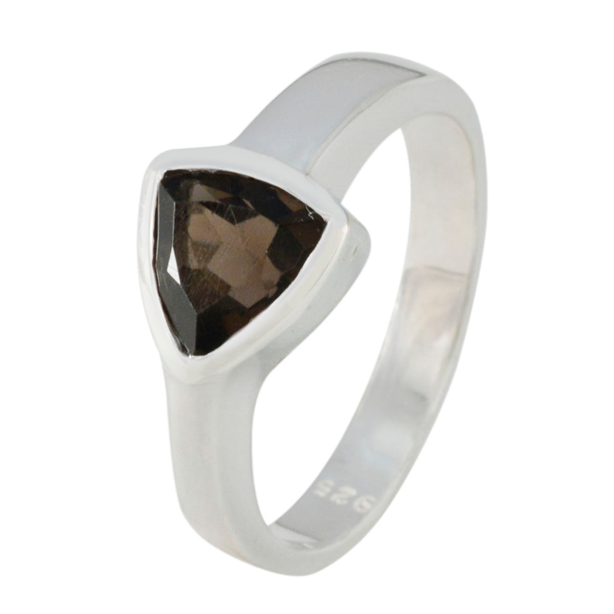 Smoky Quartz Solitaire Turkish Silver Brown Gemstones Tiny Artisan Ring Jewellery