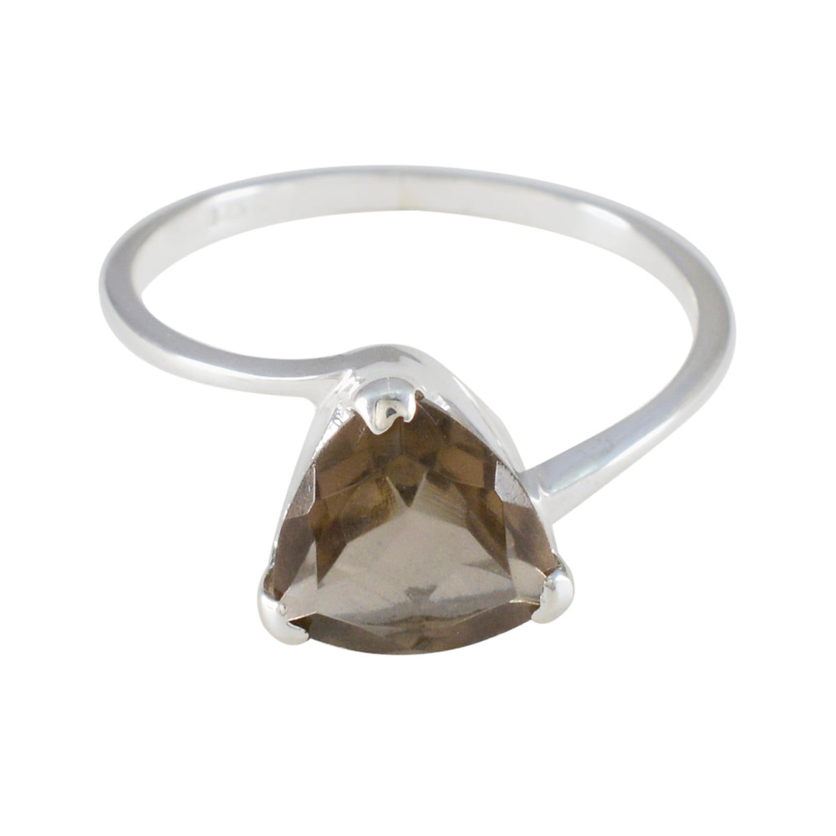 Smoky Quartz Solitaire Russian Sterling Silver Brown Gems Delicate Boho Ring Jewelry Главное изображение товара