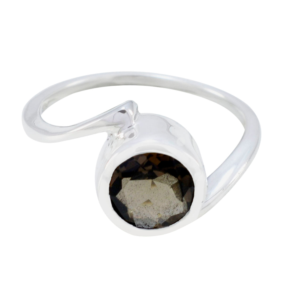 Smoky Quartz Solitaire African 925 Silver Brown Gemstones Featherlight Artisan Ring Jewelry